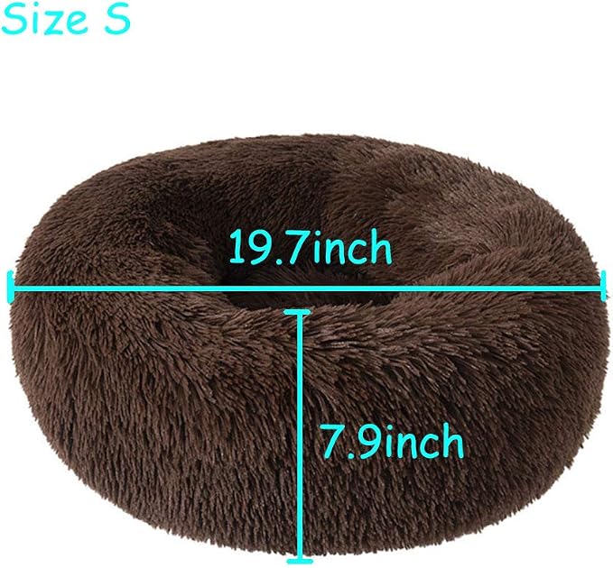 Cat Bed for Indoor Cats,Mini Plush Self Warming Kitten Bed, 20 Inch | Soft Round Fluffy Dog Bed and Cat Nest for Kittens and Small Dogs, Cozy Medium Bed for Indoor and Warm Autumn or Winter Sleep