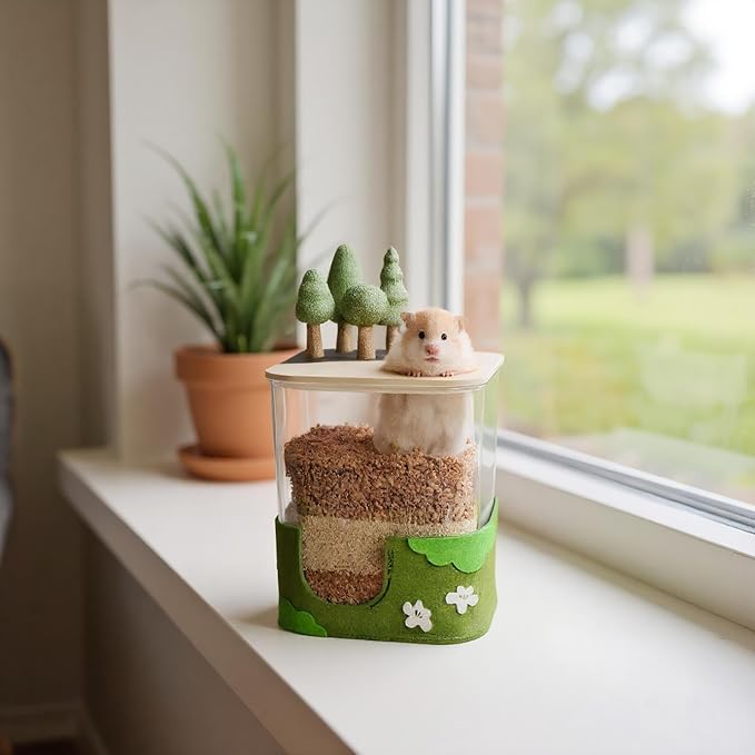 Hamster Sand Bath, Small Animal Habitat, Chinchilla Dig Box | Small Animal Shelter Training Observation Projects Playpen Activities for Animal Lovers Living Room Bedroom
