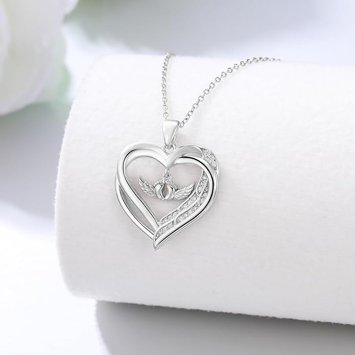 Angel Heart Miscarriage necklace loss of pregnancy for Mother 925 Sterling Silver necklace