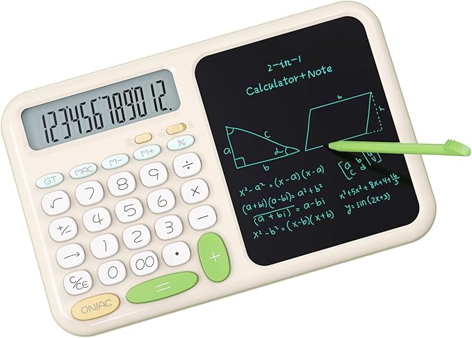 Desk Basic Calculator with Notepad for School ROATEE Cute Simple Big Button Standard Kawaii Calculator for Desk Back to School Supplies Non Scientific Calculator Green Basic Calculators for Students