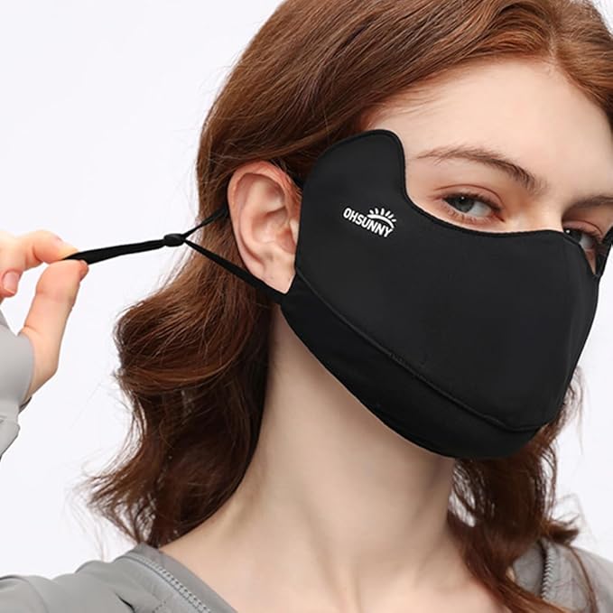 Sun Protection UPF 50+ UV Face Cover Summer Face Mask Neck Gaiter with Ear Loops SLN3M308