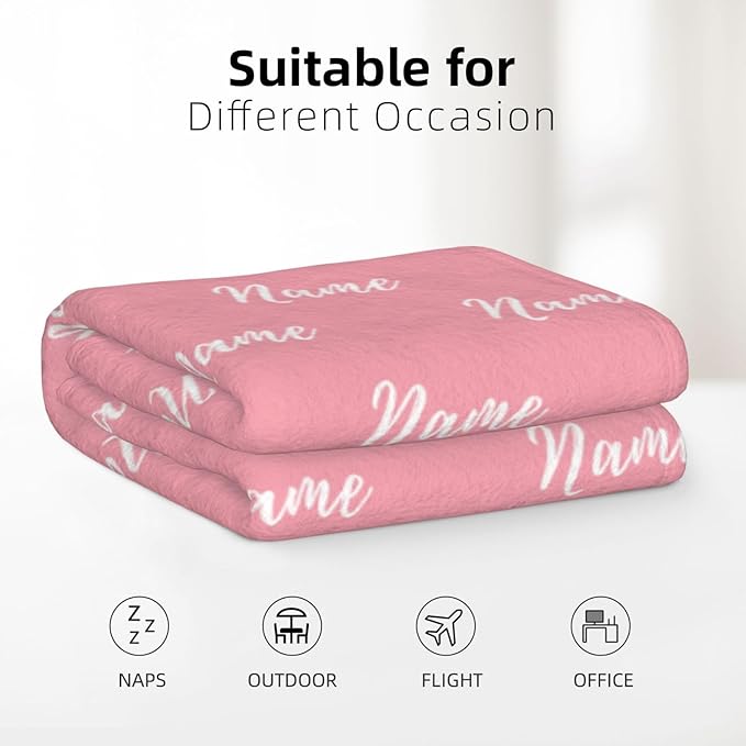 Personalized Baby Blankets for Girls Boys, Custom Baby Blanket with Name, Customized Baby Blanket Gifts for Kids Newborn for Birthday Christmas