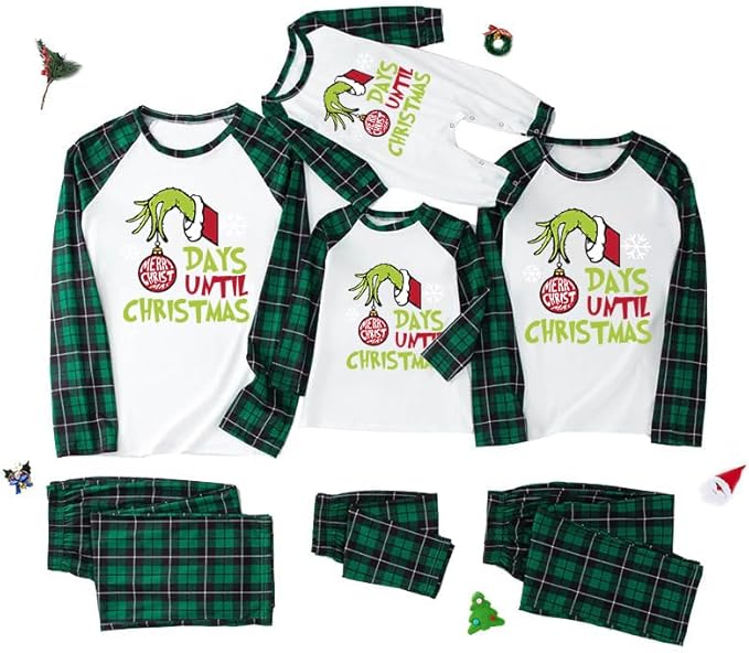 TEERAPHIQUE Christmas Pajamas for Family,Family Holiday Pajamas Matching Sets,Xmas Jammies for Couples