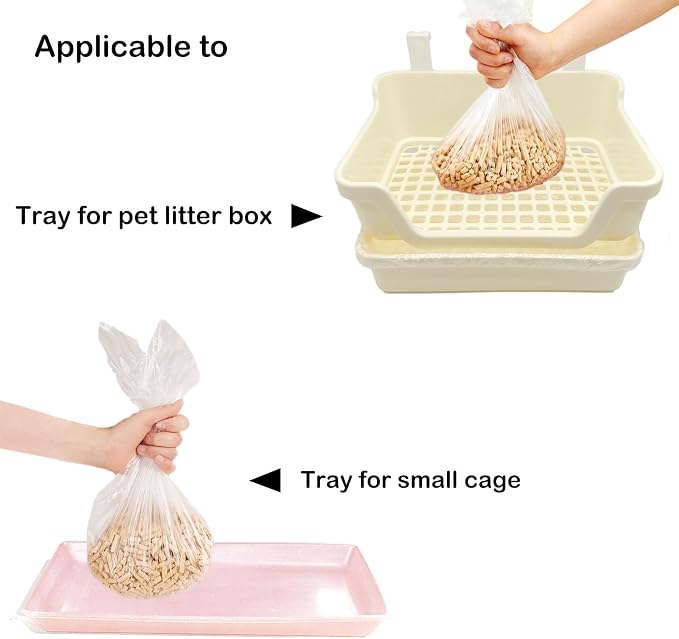 Disposable Small Animal Cage Liner Rabbit Litter Box Liners Tray Film Bags | Quick Cleanup Leak-Proof Pet Toilet Plastic Film Liner for Rabbit Guinea Pig Chinchilla Bird Cage & Litter Pan