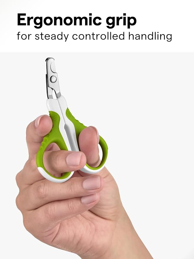 Pet Nail Clippers for Indoor Cats & Small Animals - Precision Angled Blades & Steady Grip - Ideal for Kittens Tiny Dogs Rabbits Birds - Nail Trimmer & Claw Scissors for Home Grooming - eBook + App