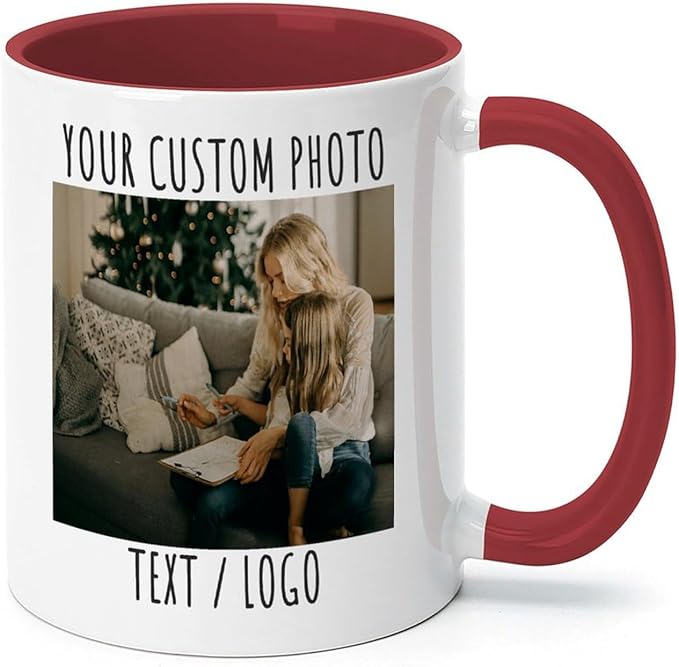 Custom Mug - Personalized Coffee Mug with Image, Logo, or Text | Custom Photo Cup | Customized 11 Oz Ceramic Tea Cup Taza Personalizadas Custom Gifts for Men & Women