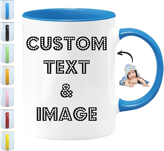 Custom Mug With Pictures - Personalized Coffee Mug With Photo, Text, Logo | Customized Gifts for Men & Women | Taza Personalizada 11oz Tea Cup Printed on Both Sides | Birthdays, Holidays, Mother’s Day