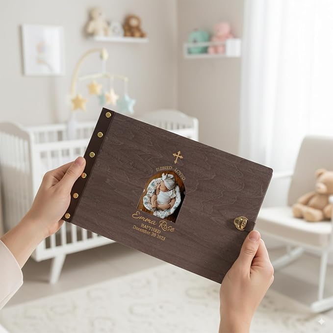 Personalized Baby Photo Album，Baby First Year Book for Boys Girls，Baby Memory Book from Pregnancy to Age 5，Scrapbook Album Baby Keepsake Gifts