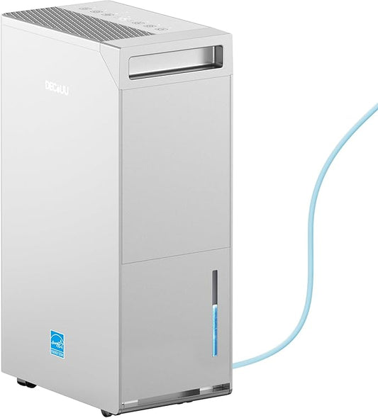 5000 Sq.Ft Energy Star Most Efficient 2024 Dehumidifier with Pump,DECIUU Max 100 Pint (Standard 70 Pint) Dehumidifier for Basement with Drain Hose,Intelligent Humidity Control for Home Bathroom Garage