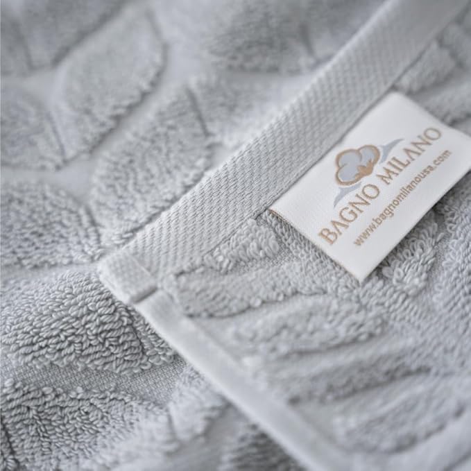 Turkish Cotton Ultra-Soft Plush Absorbent Quick Dry Bathroom Towel Set, Made in Turkey (LightGrey, 2 pcs Bath Towel Set)