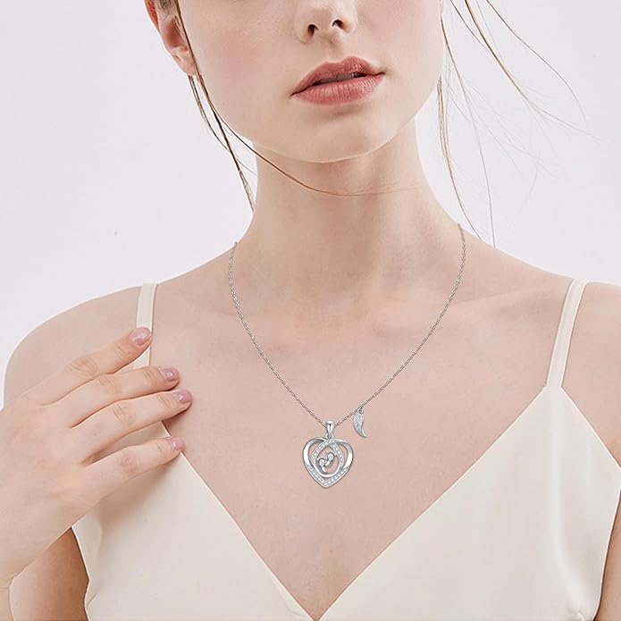 Angel Heart Miscarriage necklace loss of pregnancy for Mother 925 Sterling Silver necklace