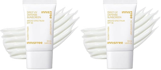 Innisfree Daily UV Defense SPF 36 – Korean Face Sunscreen, Invisible Finish, Broad Spectrum, No White Cast, Lightweight, Hydrating (Pack of 2)