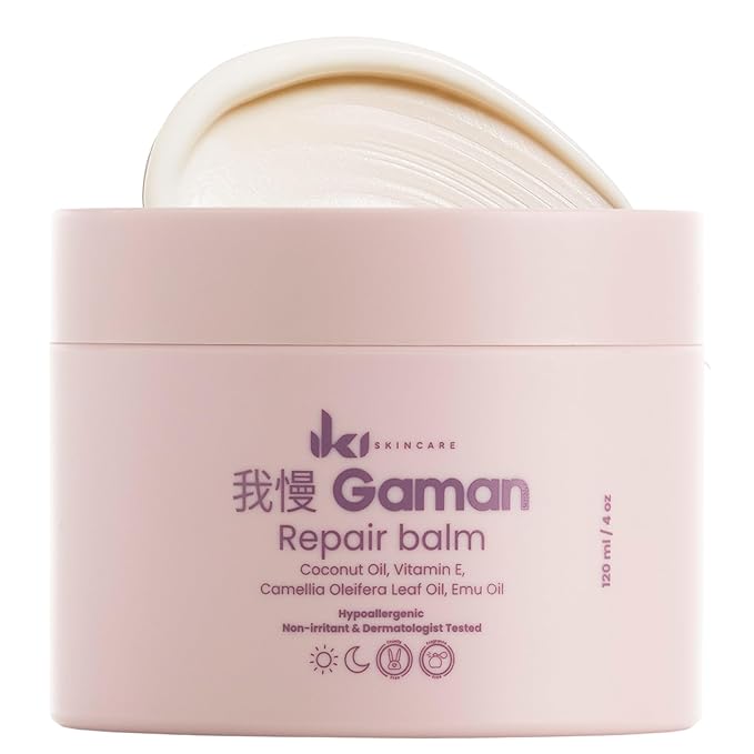 GAMAN Repair Balm - Intensive Skin Repair with Emu Oil, Camellia Oil & Vitamin E - Soothes Burns, Scars & Irritation - Body Moisturizer & Healing - Natural & Safe for Sensitive Skin