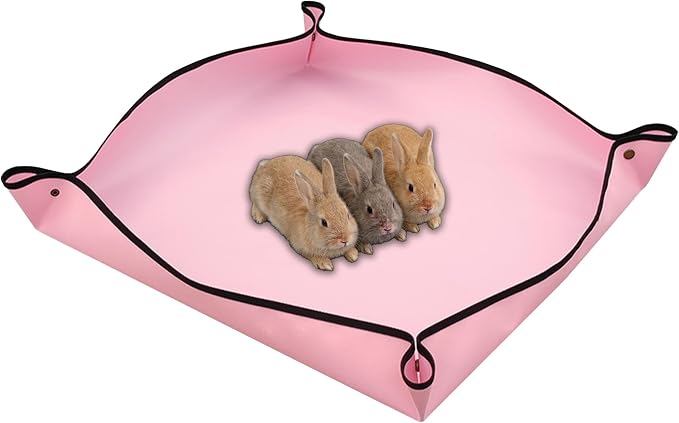 Waterproof Pet Playpen Mat, Reusable Cage Liner, Animals Habitat Protection | 1 Pack, 39"x39", Pink Cage Liners for Hamsters, Ferrets, Guinea Pig, Rabbits, Bunny, Birds, and Other Small Animals