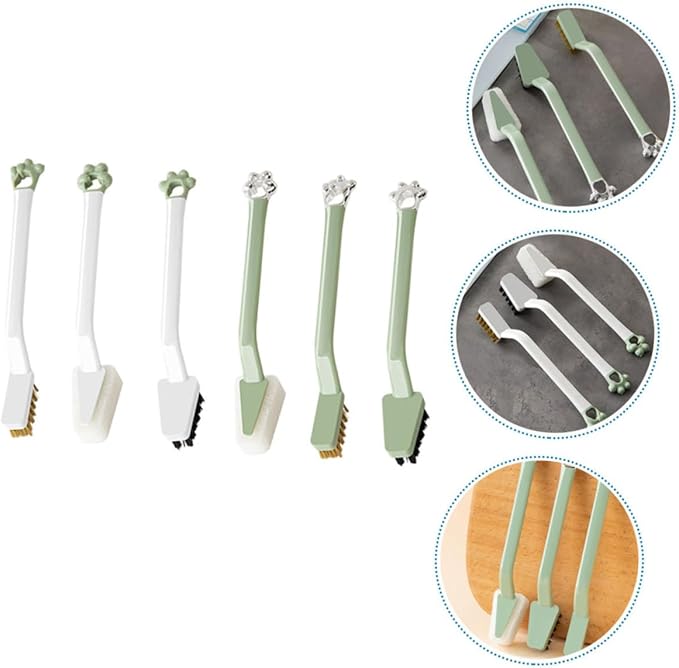 ABOOFAN 6pcs Kitchen Cleaning Brush Set Multi-Functional Stove and Sink Scrubber Ergonomic Design for Heavy Duty Cleaning for Kitchen Countertops and Pots