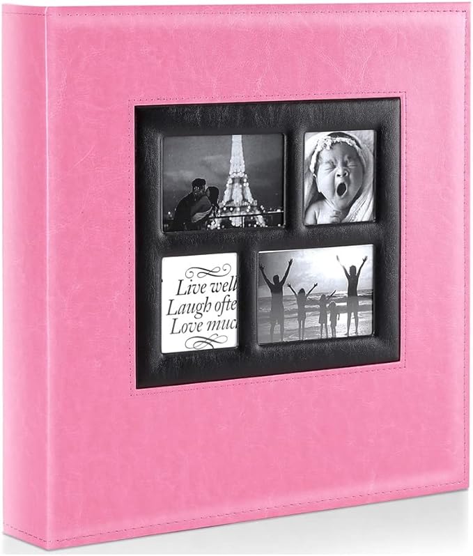 Ywlake Photo Album 4x6 1000 Pockets Photos, Extra Large Capacity Family Wedding Picture Albums Holds 1000 Horizontal and Vertical Photos Pink
