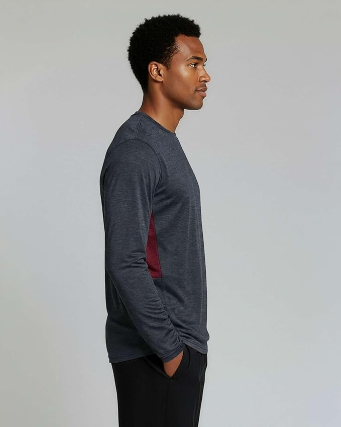 Real Essentials 4 Pack: Mens Long Sleeve Dry Fit T Shirts Hiking Fishing Workout Gym Work Sun UPF 50 Wicking Running Tee