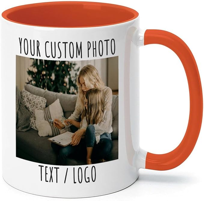 Custom Mug - Personalized Coffee Mug with Image, Logo, or Text | Custom Photo Cup | Customized 11 Oz Ceramic Tea Cup Taza Personalizadas Custom Gifts for Men & Women