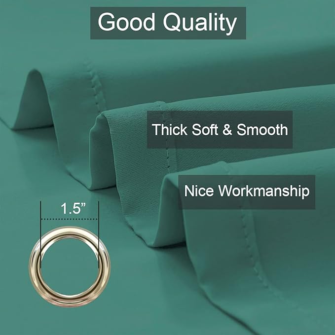 LA PALMA Thermal Insulated Blackout Darkening Grommet Living Room Curtains Window Drapes for Bedroom Pack of 2 Panels