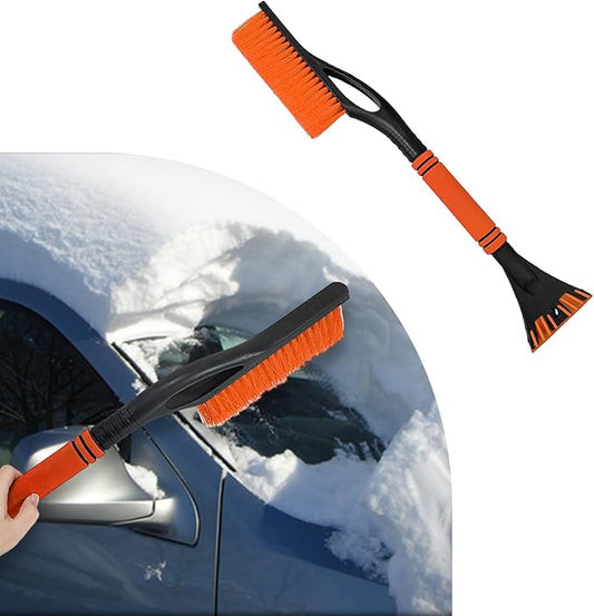 Car Snow Brush and Ice Scraper, Multi-Functional Detachable Snow Brush with Foam Grip, Ice Snow Removal Cleaning Tool for Car Windshield Window, Universal Car Accessories (Orange)