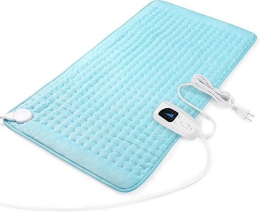 Deepsoon Heating Pad,Electric Heating Pads for Back,Neck,Abdomen,Moist Heating Pad for Shoulder,Knee,Arms,Legs,Dry/Moist Heat & Auto Shut Off,Christmas Gifts for Men and Women,Babyblue,33x17 Inch