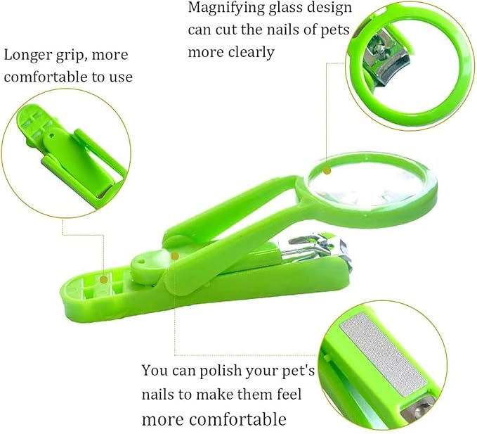 2 Pack Hamster Nail Clippers with Magnifying Glass Stainless Steel Claw Toenail Trimmer for Hedgehog Rabbit Guinea Pig Ferret Hamsters Chinchilla Pet Grooming Supplies (2 Pack (Blue+Green))