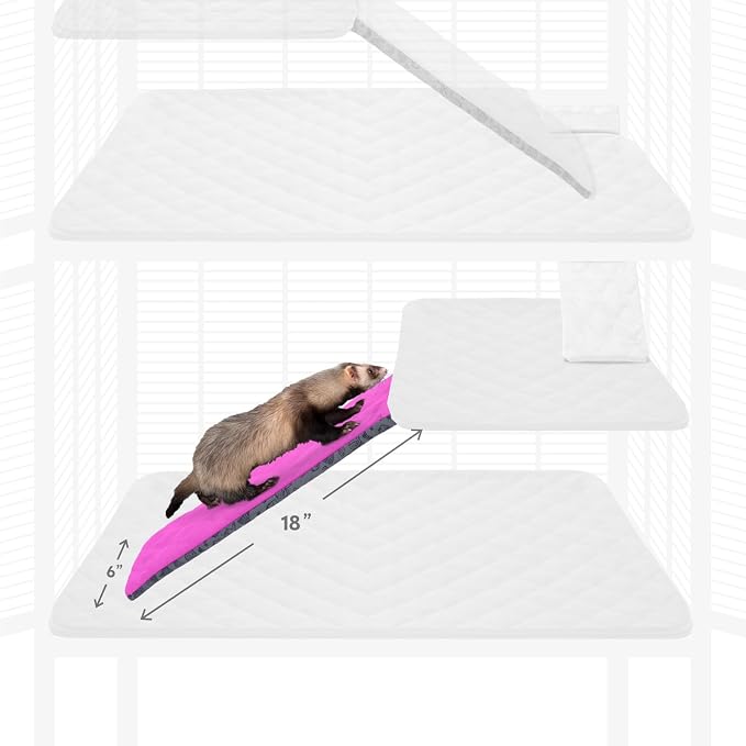 Paw Inspired Fitted Fleece Ramp Cover for Critter Nation Cage, Pink | Ladder Liner for Ferret Nation/Critter Nation Cage, For Ferrets, Rats, Chinchillas, Hedgehogs, Small Animals, Pets