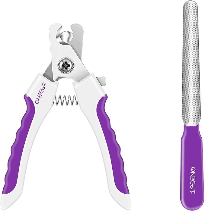 4.7" Small Dog & Cat Nail Clipper Stainless Steel Cat Claw Trimmers | Clipper for Rabbits, Guinea Pigs, Birds, Puppies, Kitten & Small Animal Pet Nail Clipper for Professional & Home Use (Purple)