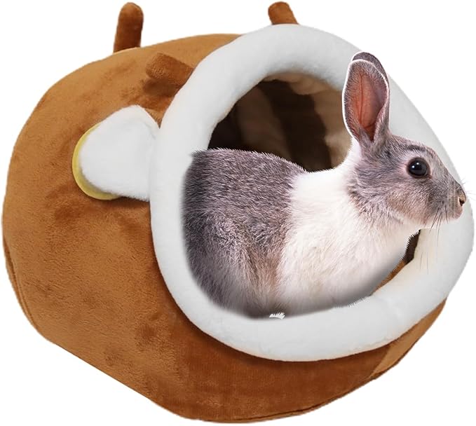 EAEDMY Guinea Pig Bed House & Hideout for Rat Bearded Dragon Hedgehog Ferret to Sleep and Hide, Guinea Pig Cage Accessories Habitat Décor (X-Large, 1.Sika Deer)