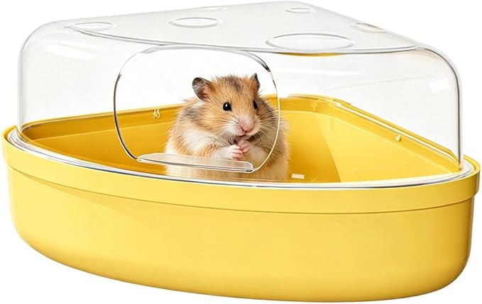 Hamster Sand Bath Container Bathing Digging Transparent Leakproof | Hamster Cage Bathing Sand Box for Mouse Chinchilla Enrichment Play Sleeping Foraging Potty