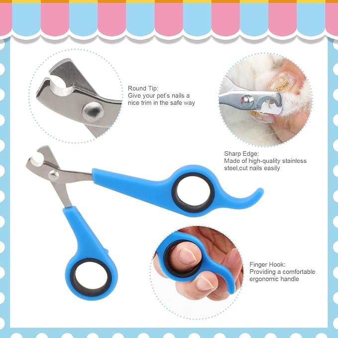 Rabbit Grooming Kit, Rabbit Brush for Shedding with Bunny Nail Clipper, Rabbit Nail Trimmers with Pet Combs for Hamster Guinea Pig Ferret by KALAMANDA