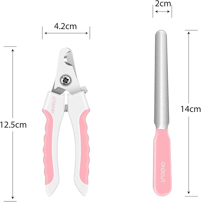 4.7" Small Dog & Cat Nail Clipper Stainless Steel Cat Claw Trimmers for Rabbits, Guinea Pigs, Birds, Puppies, Kittens and Small Animals Pet Nail Clipper for Professional and Home Use (Pink)