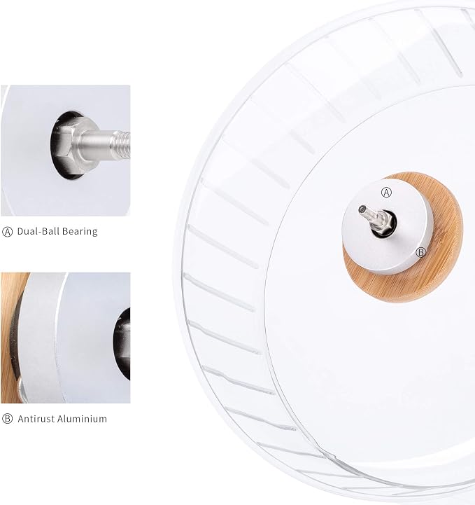 Niteangel Super-Silent Hamster Exercise Wheels: Quiet 11 inch Running Wheel | Can 11.6-15.4" Adjustable Height - No Bend Back Spinner Running for Dwarf Syrian Hamster Gerbils Mice Or Other Small Animal