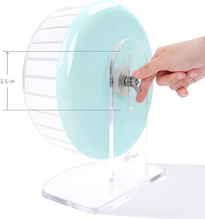 Niteangel Super-Silent Hamster Exercise Wheels: Quiet 10 inch Running Wheel | Can 10.6-13.4" Adjustable Height - No Bend Back Spinner Running for Dwarf Syrian Hamster Gerbils Mice Or Other Small Animal