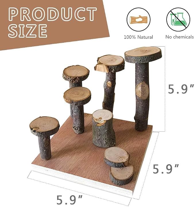 Wooden Hamster Platform Climb Toy Cage Accessories for Gerbil Dwarf Hamster | Exercise activity playground, Syrian hamster climb stairs, Natural wood chewing enrichment toys