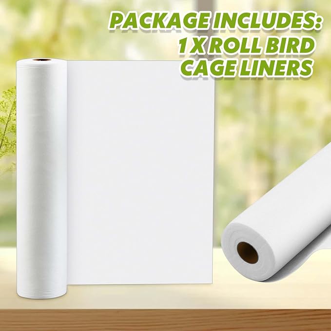 Drydiet Cage Liner for Birds, 100 ft x 18 Inch, Parakeet Cage Liners | Disposable, Precut Absorbent Bird Paper Accessories, for Pet Animal, Parrot, Parakeet, Conure, Superior Absorbent Liner