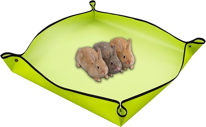 Waterproof Pet Playpen Mat, Reusable Cage Liner, Animals Habitat Protection | 1 Pack, 39"x39", Green Cage Liners for Hamsters, Ferrets, Guinea Pig, Rabbits, Bunny, Birds, and Other Small Animals