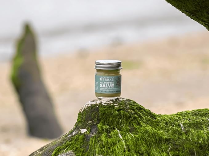 Ora's Amazing Herbal All Purpose Salve, Natural Healing Ointment, Tea Tree Oil Skin Balm, Comfrey Calendula Thyme Plantain, Hand Salve, Rash Cream, Dry Skin Repair, Itch Relief, 1 oz Glass Jar