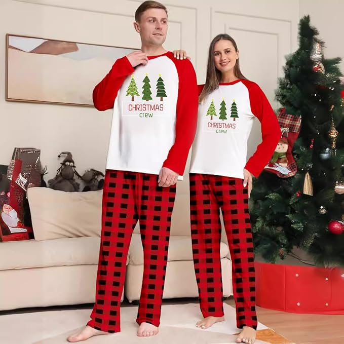 TEERAPHIQUE Christmas Pajamas for Family,Family Holiday Pajamas Matching Sets,Xmas Jammies for Couples