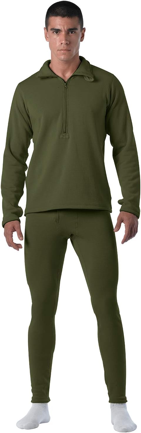 Rothco ECWCS Gen III Mid-Weight Underwear Top & Bottom Set (Level II) Tactical Grid Fleece Thermals