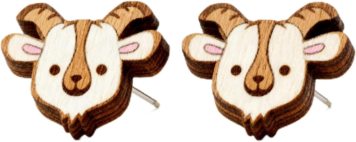 Wooden Stud Earrings for Women Hypoallergenic Jewelry Gifts for Women