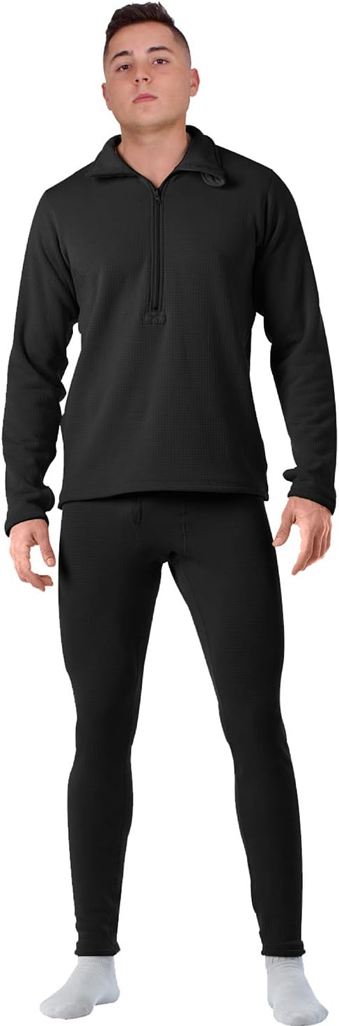 Rothco ECWCS Gen III Mid-Weight Underwear Top & Bottom Set (Level II) Tactical Grid Fleece Thermals