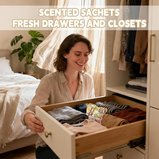 AUCUDA Wine Sachet Bags for Drawers and Closets, Scented Potpourri Packets for Women Outfits, Fragrance Pillow for Bedroom, Summer Fresheners for Wedding.