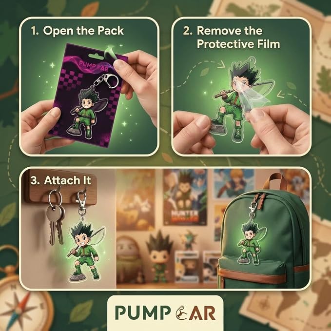 PumpCar Acrylic Keychain Double-Sided Charm Key Ring with Metal Clip Backpack Charm Bag and Car Key Accessory Collectible