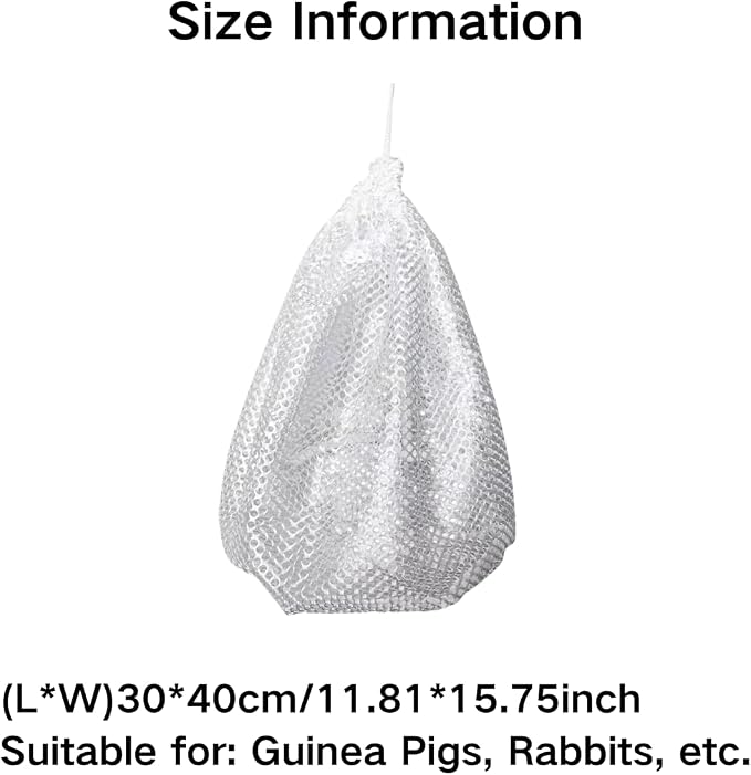 Rabbit Bathing Bag, Bunny Grooming Hammock, Breathable Mesh Anti Scratch Adjustable Grooming Bag for Guinea Pigs, Ferrets, Squirrel, Chinchilla, Kitten, Puppy and Other Small Animals