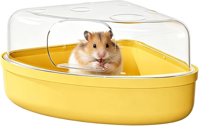 Hamster Litter Box Bathing Digging Transparent Leakproof | Hamster Cage Bathing Sand Box for Mouse Chinchilla Enrichment Play Sleeping Foraging Potty