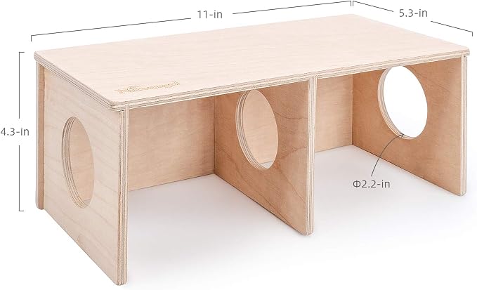 Niteangel Hamster Secret Peep Shed 2-Chamber Hideout & Tunnel Exploring Toys (Small - for Dwarf Hamster)