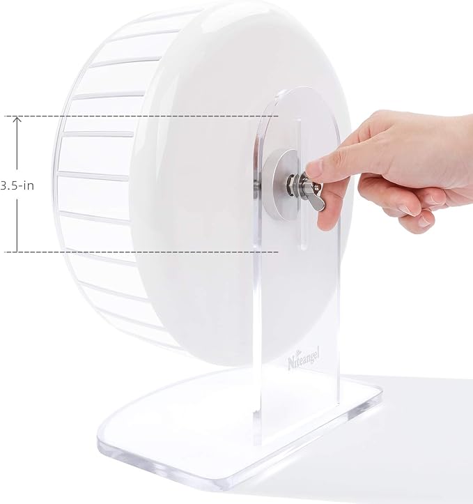 Niteangel Super-Silent Hamster Exercise Wheels: Quiet 10 inch Running Wheel | Can 10.6-13.4" Adjustable Height - No Bend Back Spinner Running for Dwarf Syrian Hamster Gerbils Mice Or Other Small Animal