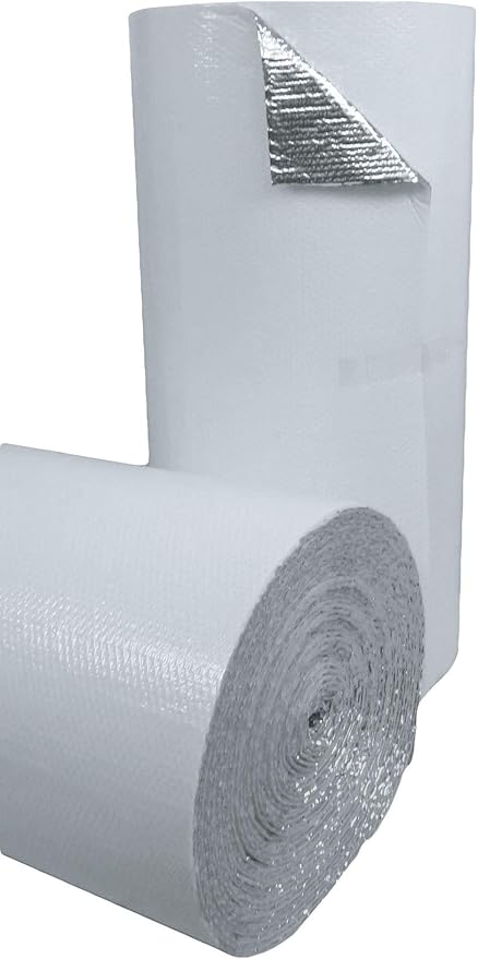 US Energy Products 48" x 25' (100sqft) White Double Bubble Reflective Foil Insulation Thermal Barrier R8 Solid Vapor Barrier Commercial Residential