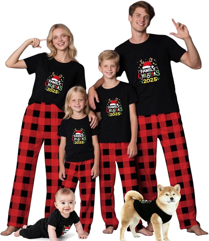 Family Christmas Pajamas Matching Sets Holiday Xmas Party Family Sleepwear Set Jammies for Couples